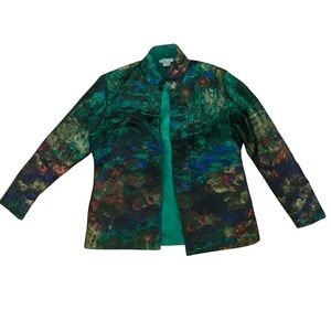 Vibrant Green and Blue Women's Blazer